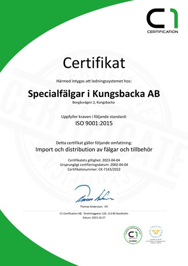 ISO9001:2015 Certifikat 22